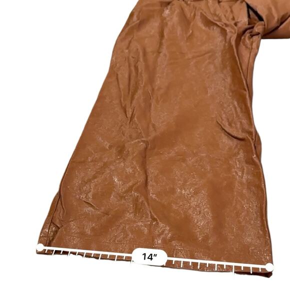 RTR Slate & Willow Brown Faux Leather High‎ Rise Wide Leg Pants Sz XL - Picture 13 of 14